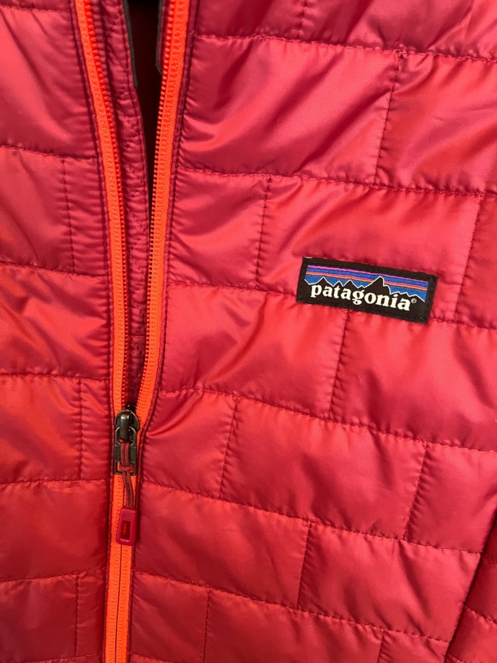 Patagonia Women's Quilted Fown Jacket - Deep Pink with Orange/Pink Trim - Picture 4 of 4